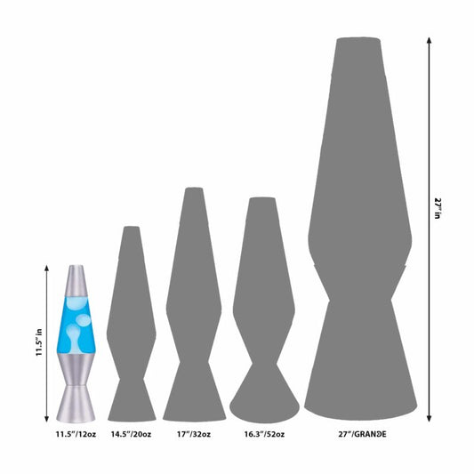 11.5″ LAVA Lamp – White/Blue/Silver - US 9054