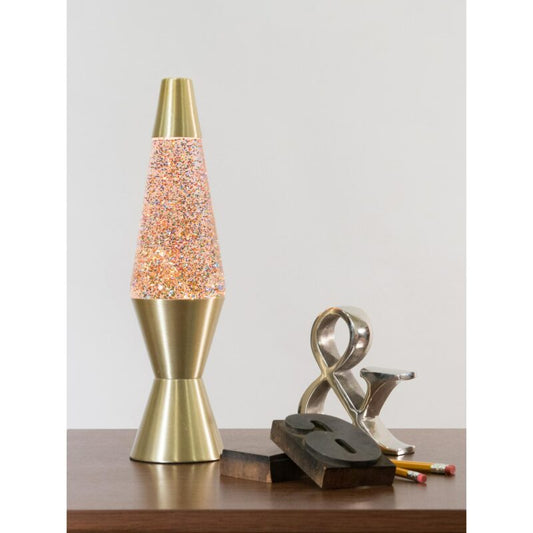 14.5″ LAVA Lamp Rainbow Glitter – Clear/Gold - US 2645