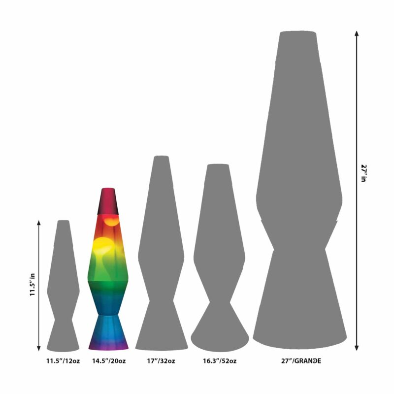 14.5” LAVA Lamp Rainbow – White/Clear/Tricolor - US 3561