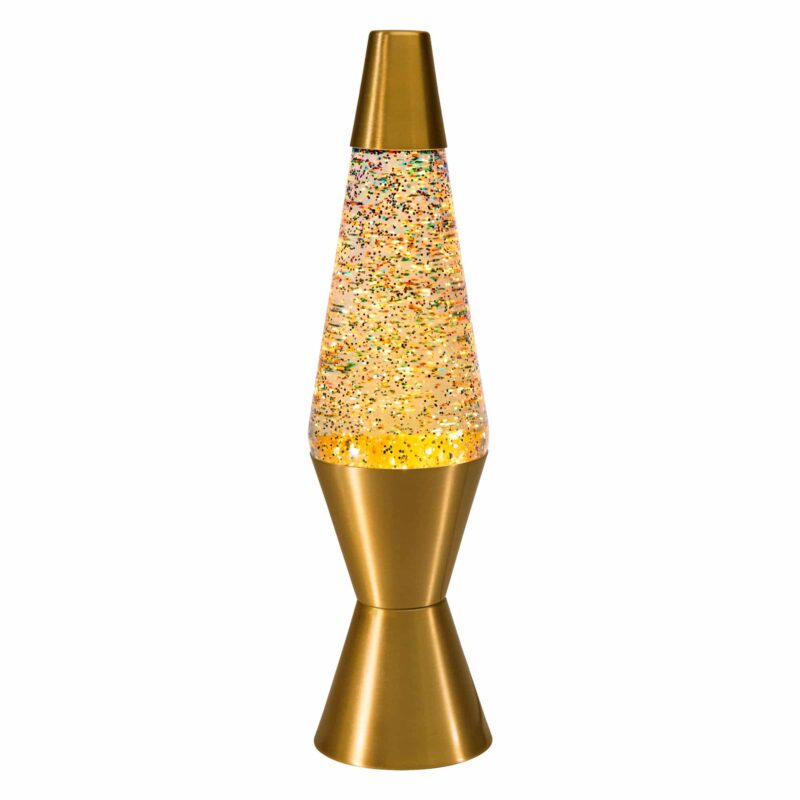 14.5″ LAVA Lamp Rainbow Glitter – Clear/Gold - US 2645
