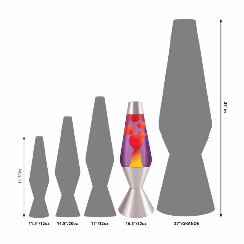 16.3″ LAVA Lamp – Yellow/Purple/Silver - US 2333