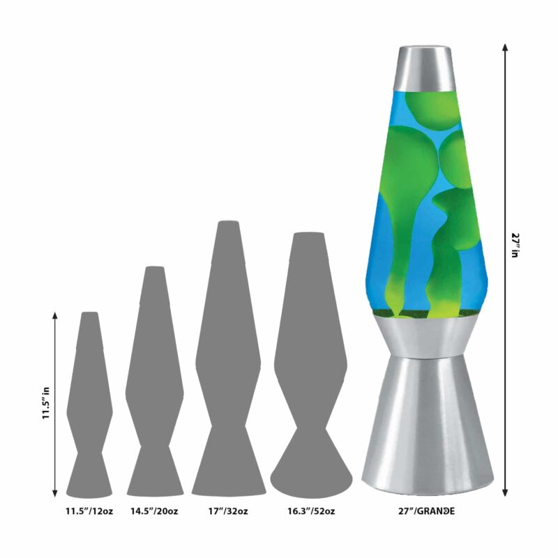 27″ LAVA Lamp Grande – Yellow/Blue/Silver - US 4826