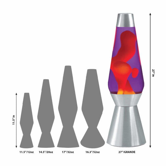 27″ LAVA Lamp Grande – Yellow/Purple/Silver - US 3334